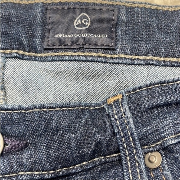 AG Jeans Denim Dark The Stevie Capri Ankle Cropped Stretchy Size 30 - Picture 6 of 13